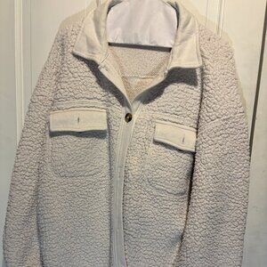 Aerie Dream Sherpa Shacket Size M